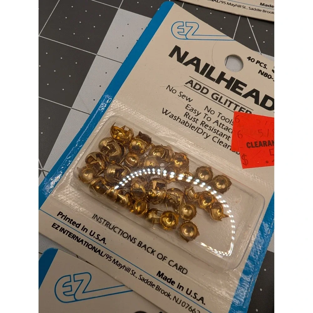 Ez Nailheads stars shapes copper silver gold tones lot 9 some sealed vtg